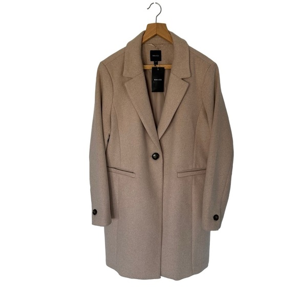 RW&CO. Jackets & Blazers - NWT RW&CO NUDE PINK TWILL PEA  COAT, US XL